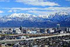 呉羽山から富山市街地