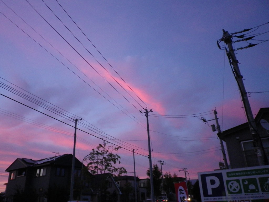 赤い空。