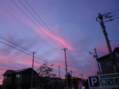 赤い空。