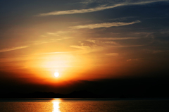 夕日と海 加工ver