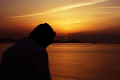 真っ赤な夕日