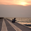 mother and son and the sea