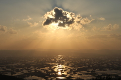 散居村の夕日