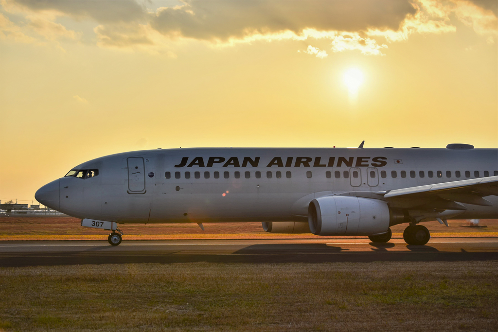 夕焼けとＪＡＬ