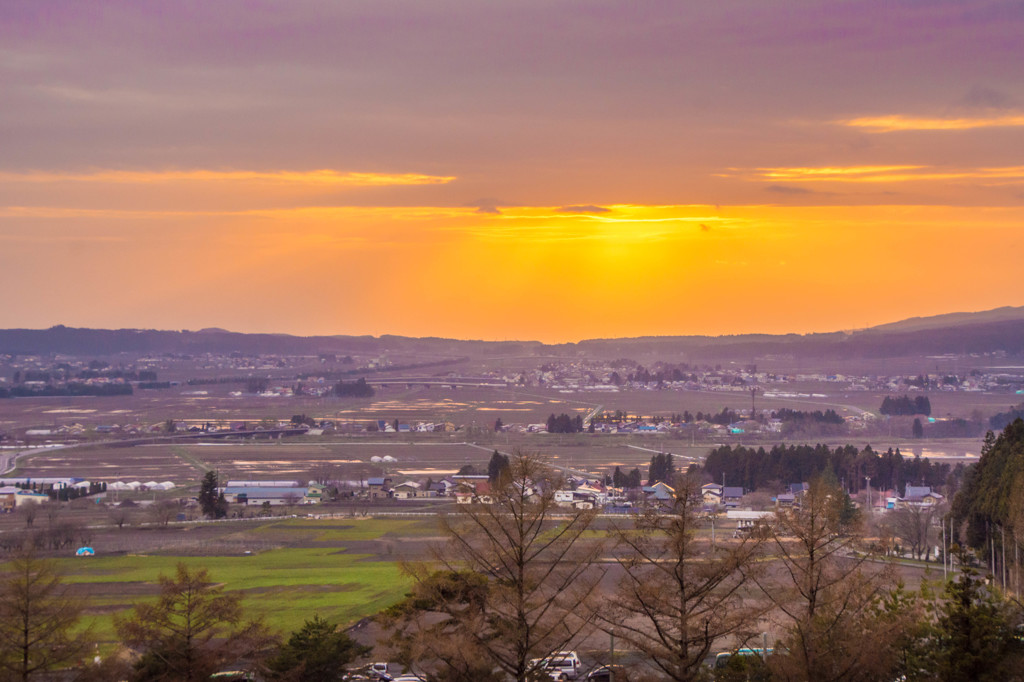 のどかな夕焼け風景