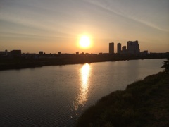 多摩川の夕焼け