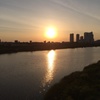 多摩川の夕焼け