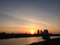 多摩川の夕焼け
