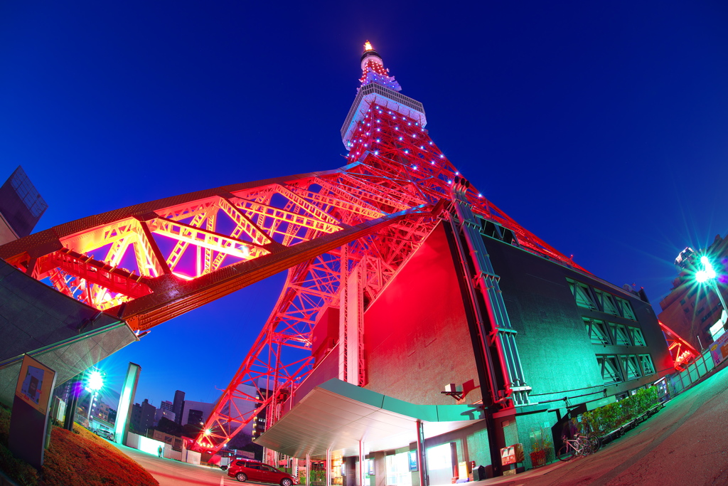 A fish eye Tokyo Tower