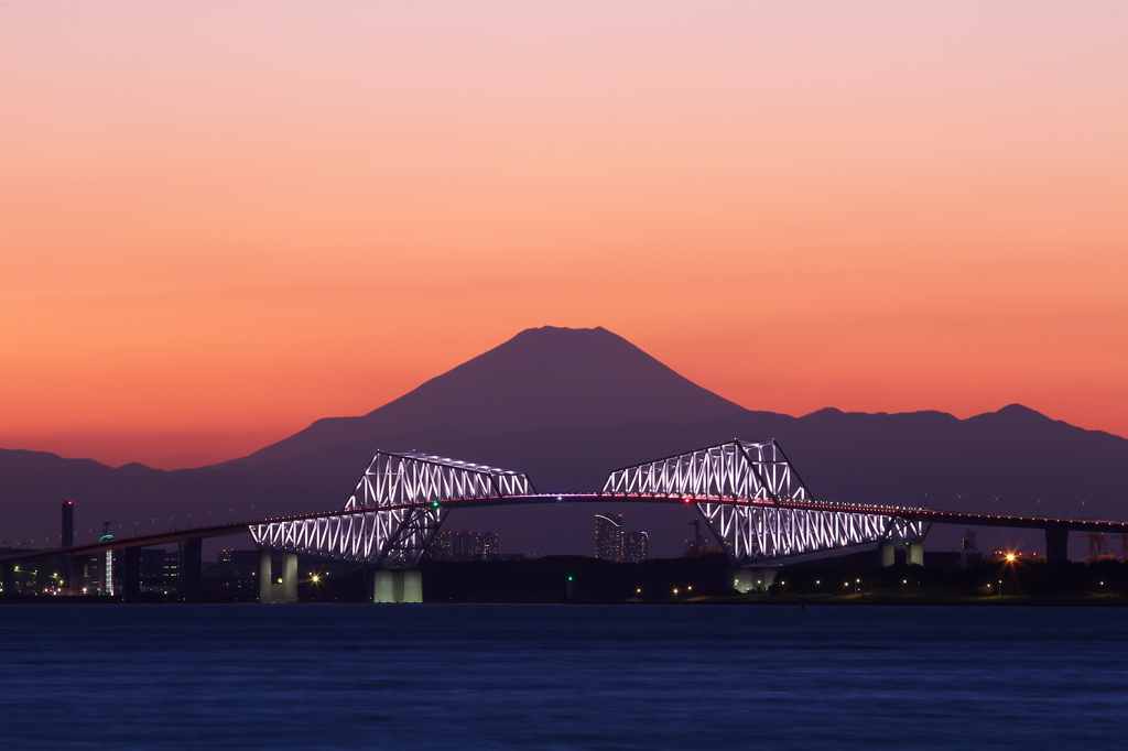 Mount Fuji and Gate Bridge