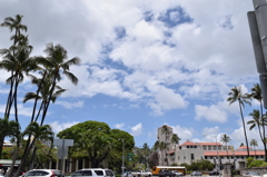 ハワイの街並みと空