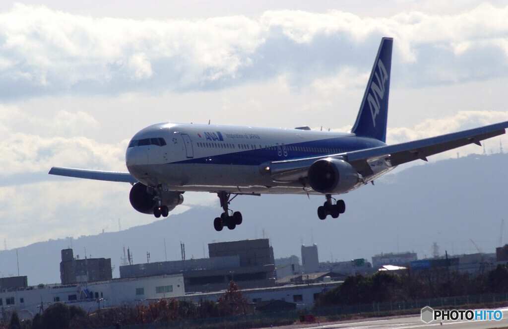 花見月の朝✈Boeing767-300