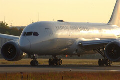 朝焼けの空の下✈Boeing787-8