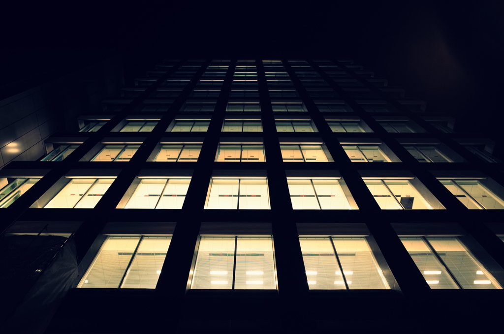 Building Under Construction At Night