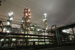 深夜の工場