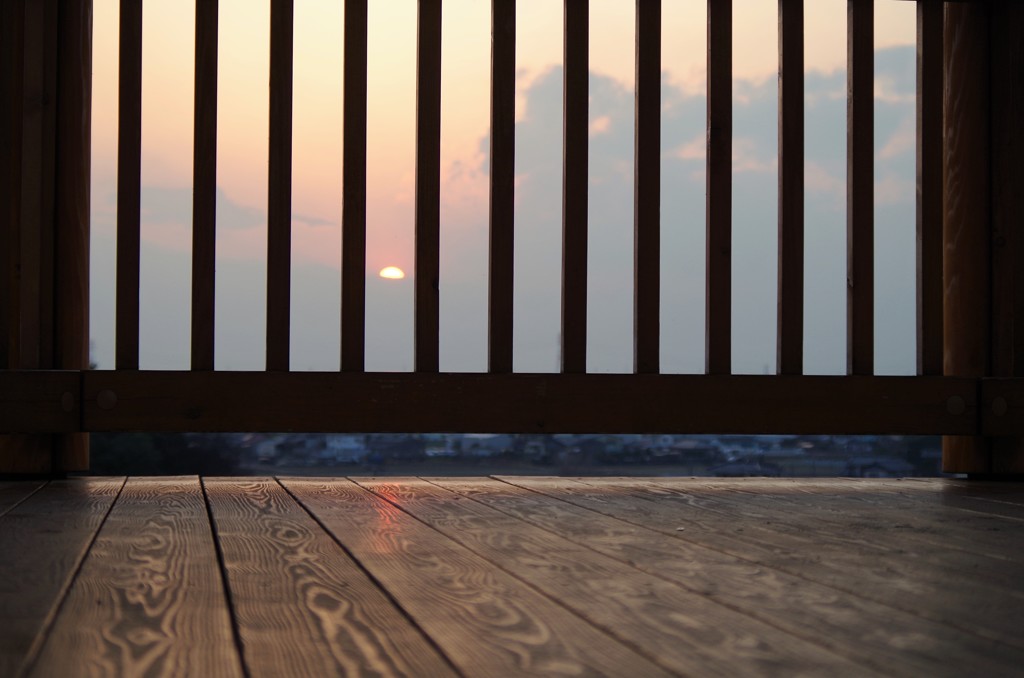 日の入り１０分前の夕陽