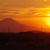 夕暮れの富士山