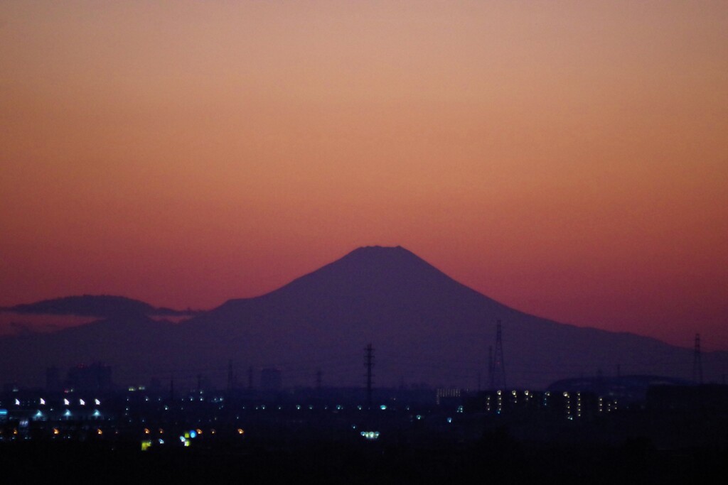 マジックアワーの富士山