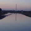 夕暮れの...river