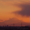 夕焼けの富士山