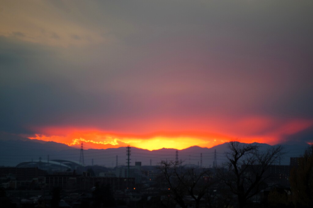 沈みゆく夕陽
