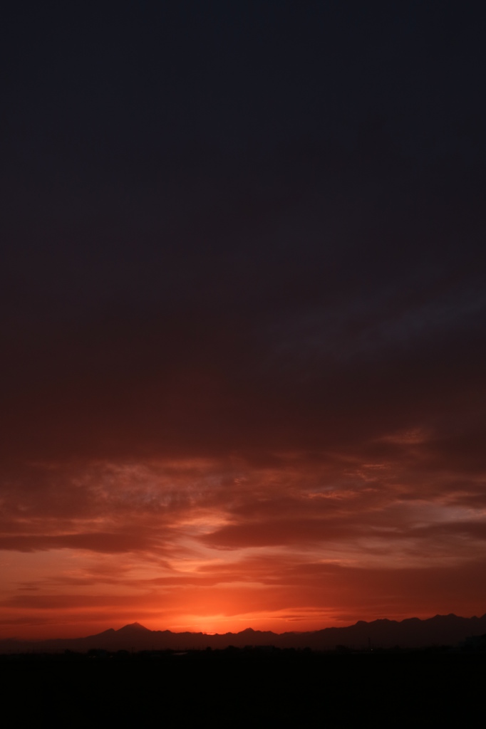 黄砂？　＋　夕日　２