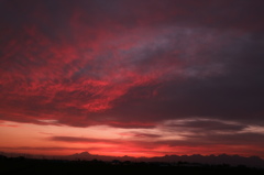 黄砂？　＋　夕日　３