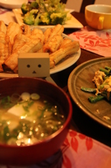 太刀魚のからあげのばんごはん