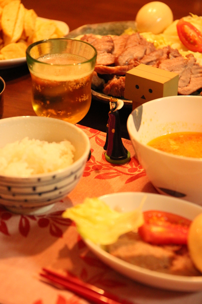 煮豚の晩ごはん