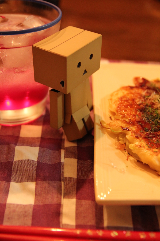 焼酎のしそジュース割りとお好み焼