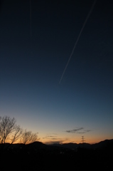 日没とひこうき雲