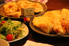 炊いたたけのことじゃがいもの天ぷらを教えてもらった