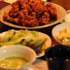からあげとさやえんどうのスープのばんごはん