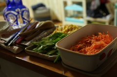 手巻き寿司だけどもツナ入り人参のラペ