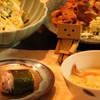 ポテサラと生姜焼きの晩御飯
