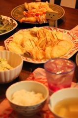 てんぷらやまもりのばんごはん