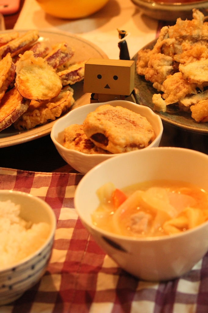てんぷらとあげもみじの晩ごはん