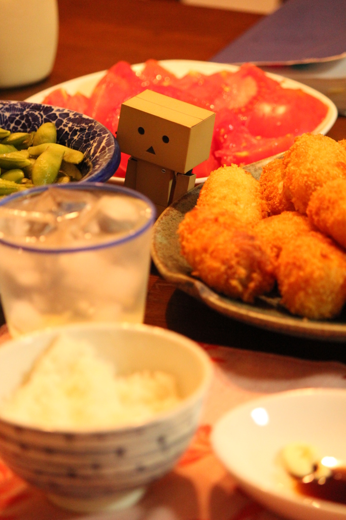 クリームチーズとツナのコロッケのばんごはん