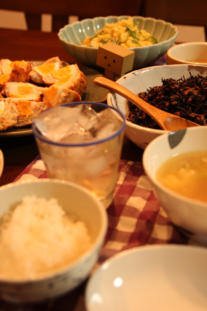 卵入りつくねのばんごはん