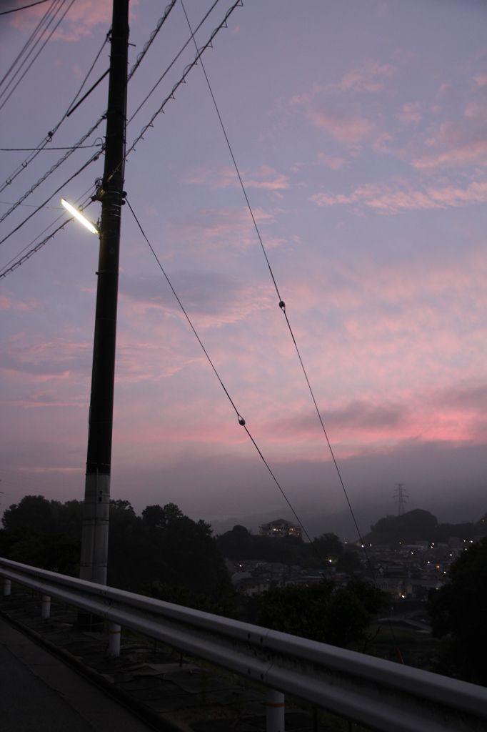 雨上がり日没