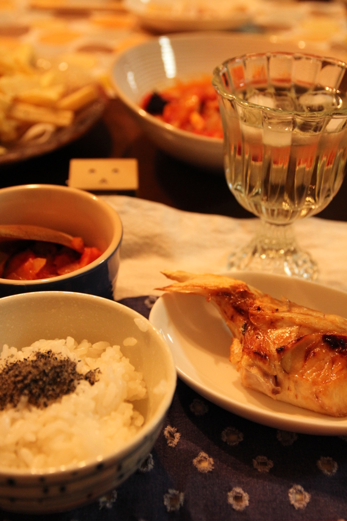 ハマチのあらのばんごはん