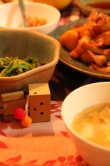 じゃがいもと豚バラえりんぎの甘辛いためのばんごはん。