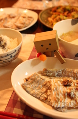 太刀魚の塩焼きのばんごはん