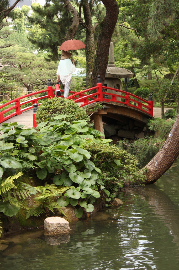 赤い橋＠縮景園