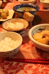 お豆腐にすがはいった晩御飯