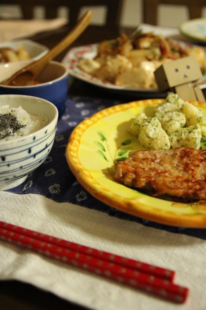 おかかポークステーキのばんごはん