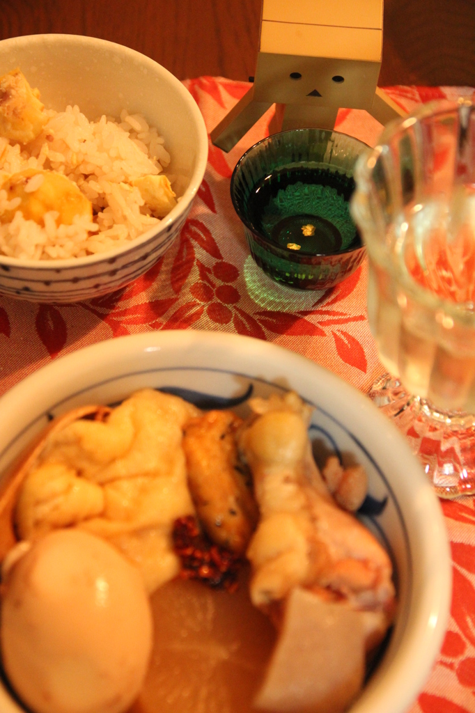 くりごはんと今年初おでんのばんごはん