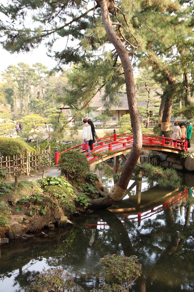 赤い橋＠縮景園