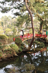 赤い橋＠縮景園
