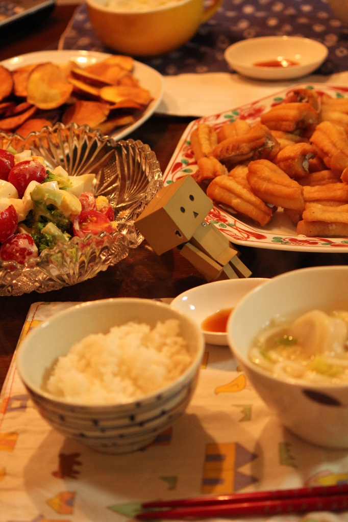 タチウオの唐揚げの晩ごはん